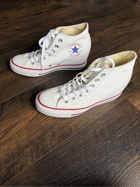 Converse Chuck Taylor All Star Hidden Wedge White Sneakers Women 8